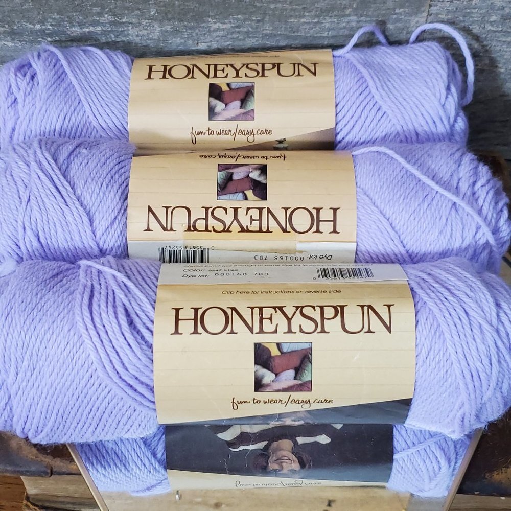 Honeyspun by Caron 4-ply Vintage Yarn - 3 Skein-Bundle - 10.5 oz - Lilac #5247